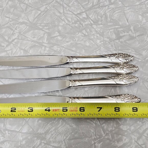 Oneida Silverplate Evening Star Dinner Knives 9" set-4 vintage 1950s - Picture 10 of 10
